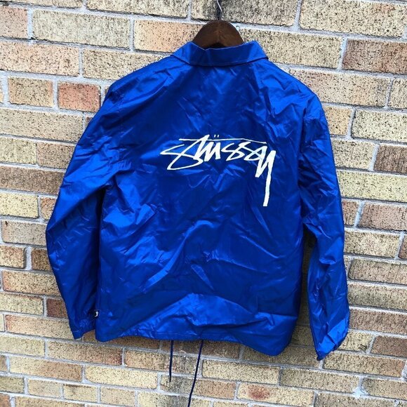 Stussy Big Logo Jacket Blue Medium - Picture 1 of 5